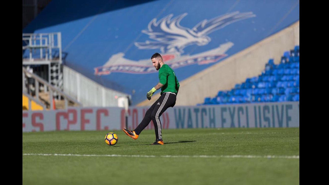 Aldi Resulaj playing in goal at Crystal Palace's, Selhurst Park.