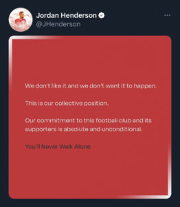 Jordan Henderson Tweet