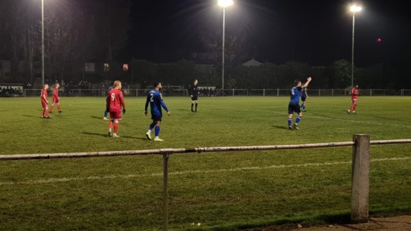 A picture of footballers on the pitch in the game between Walthamstow and Takeley