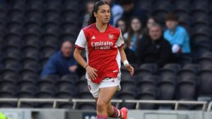 Halle Houssein playing for Arsenal