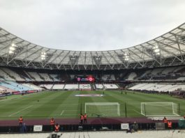 London Stadium view behind the goal