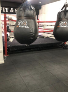 Punchbags at Ilfords's BoxUp gym.